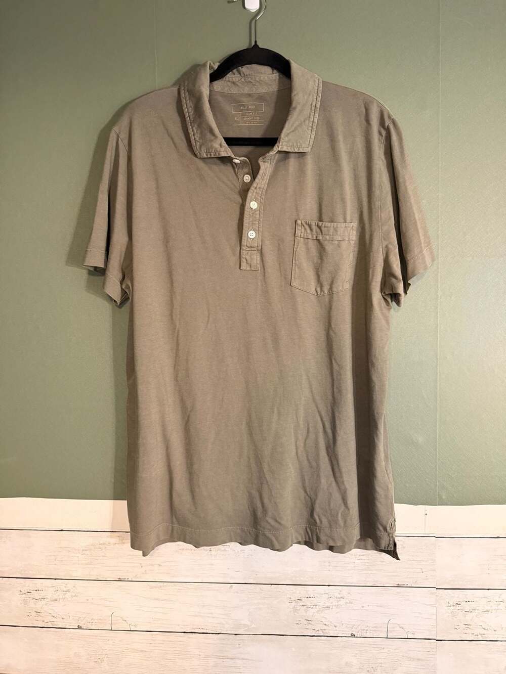Billy Reid Men's Pensacola Polo Shirt in Washed Grey
